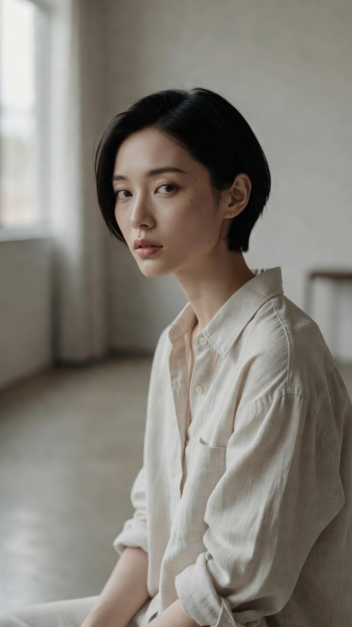 【AIグラビア】スタジオで洗練されたポーズを決めるモデル(Fashion Model)